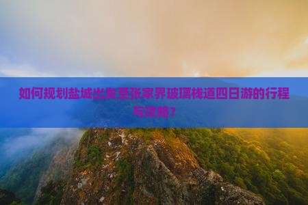如何规划盐城出发至张家界玻璃栈道四日游的行程与攻略？