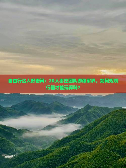 自由行达人好奇问：20人枣庄团队游张家界，如何规划行程才能玩得嗨？