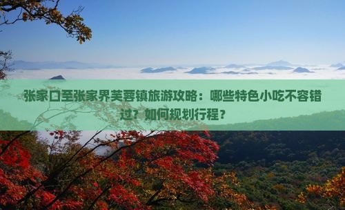 张家口至张家界芙蓉镇旅游攻略：哪些特色小吃不容错过？如何规划行程？