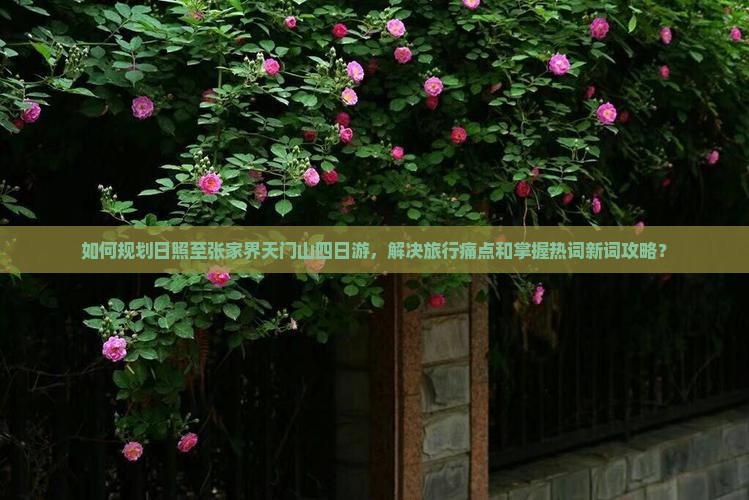 如何规划日照至张家界天门山四日游，解决旅行痛点和掌握热词新词攻略？