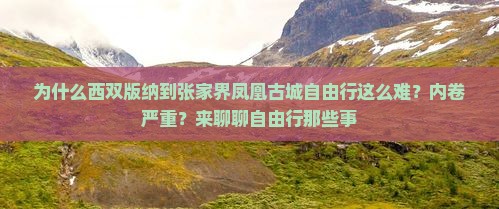 为什么西双版纳到张家界凤凰古城自由行这么难？内卷严重？来聊聊自由行那些事