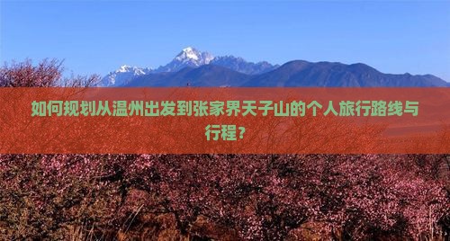 如何规划从温州出发到张家界天子山的个人旅行路线与行程？