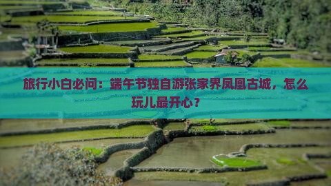 旅行小白必问：端午节独自游张家界凤凰古城，怎么玩儿最开心？