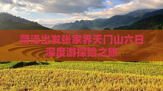 菏泽出发张家界天门山六日深度游探险之旅