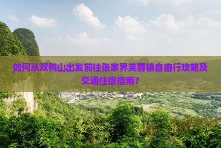 如何从双鸭山出发前往张家界芙蓉镇自由行攻略及交通住宿指南？