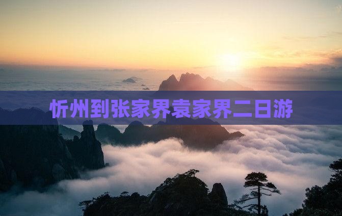 忻州到张家界袁家界二日游