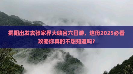 揭阳去张家界大峡谷六日游