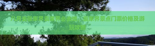 八月去张家界袁家界必去地
