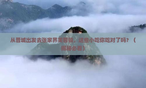 晋城去张家界芙蓉镇旅游小吃