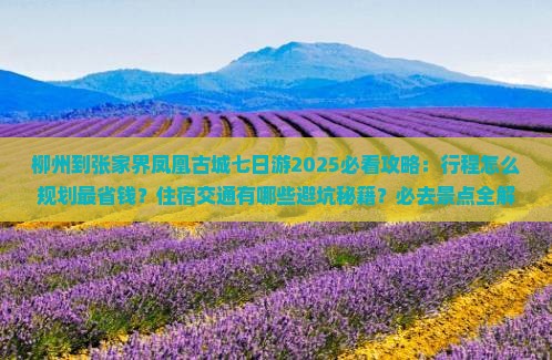 柳州到张家界凤凰古城七日游