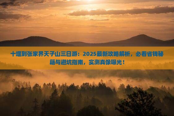 十堰到张家界天子山三日游