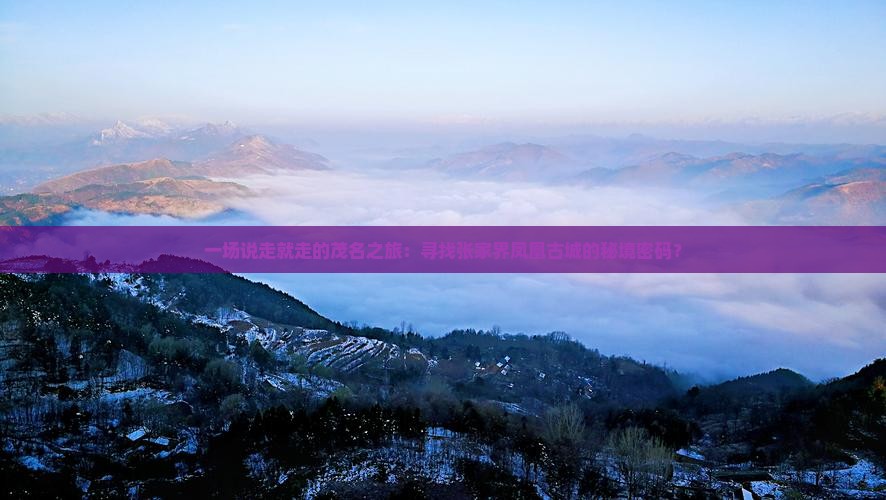 一场说走就走的茂名之旅：寻找张家界凤凰古城的秘境密码？