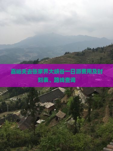 嘉峪关去张家界大峡谷一日游费用及时刻表、路线查询