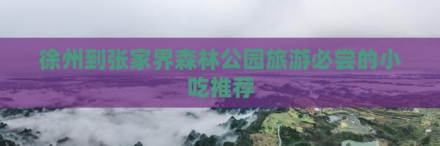 徐州到张家界森林公园旅游必尝的小吃推荐