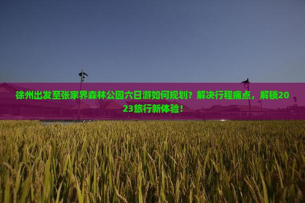 徐州出发至张家界森林公园六日游如何规划？解决行程痛点，解锁2023旅行新体验！