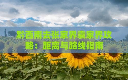 黔西南去张家界袁家界攻略：距离与路线指南