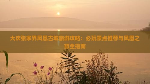 大庆去张家界凤凰古城哪里玩