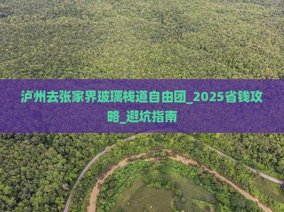 泸州去张家界玻璃栈道自由团
