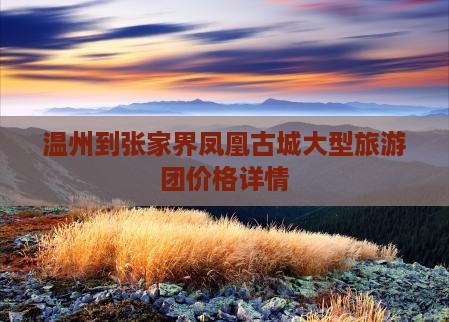 温州到张家界凤凰古城大型旅游团价格详情