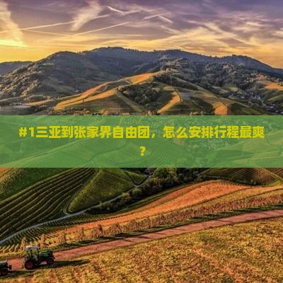 #1三亚到张家界自由团，怎么安排行程最爽？