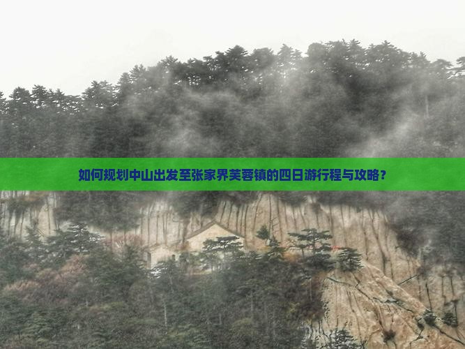 如何规划中山出发至张家界芙蓉镇的四日游行程与攻略？