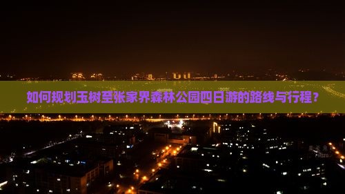 如何规划玉树至张家界森林公园四日游的路线与行程？