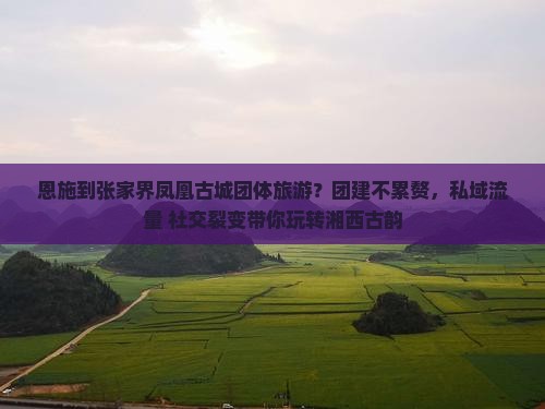 恩施到张家界凤凰古城团体旅游？团建不累赘，私域流量+社交裂变带你玩转湘西古韵