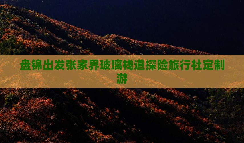 盘锦出发张家界玻璃栈道探险旅行社定制游