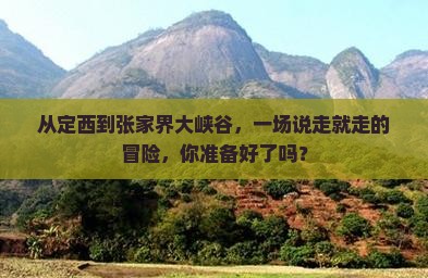 从定西到张家界大峡谷，一场说走就走的冒险，你准备好了吗？