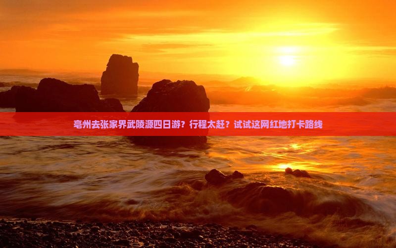 亳州去张家界武陵源四日游？行程太赶？试试这网红地打卡路线