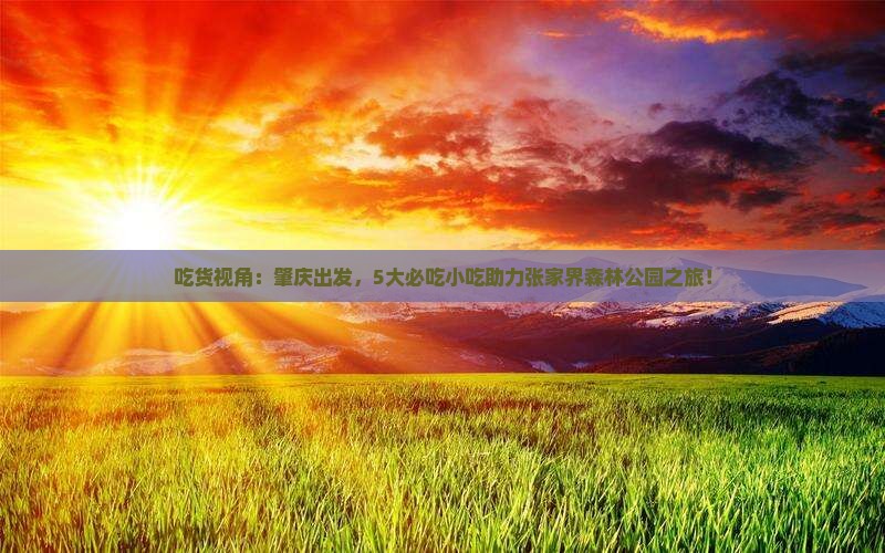 吃货视角：肇庆出发，5大必吃小吃助力张家界森林公园之旅！