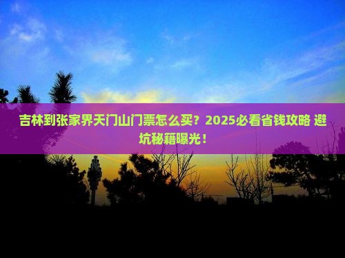 吉林到张家界天门山门票