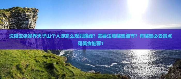 沈阳去张家界天子山个人游