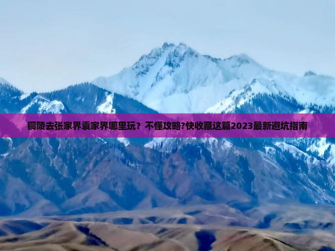 铜陵去张家界袁家界哪里玩