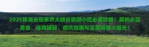 珠海去张家界大峡谷旅游小吃