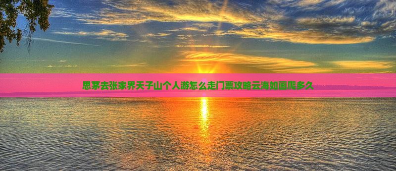 思茅去张家界天子山个人游