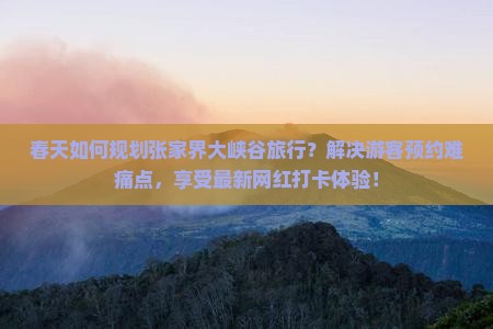 春天如何规划张家界大峡谷旅行？解决游客预约难痛点，享受最新网红打卡体验！