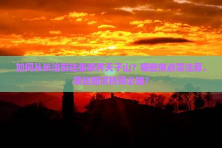 长治到张家界天子山必去地