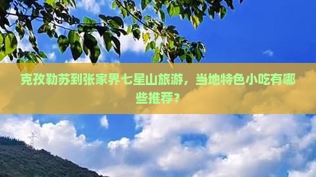 克孜勒苏去张家界七星山旅游小吃