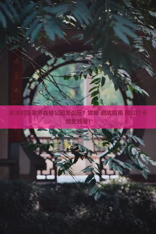 果洛到张家界森林公园哪里玩