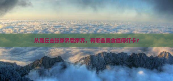 商丘到张家界袁家界旅游小吃