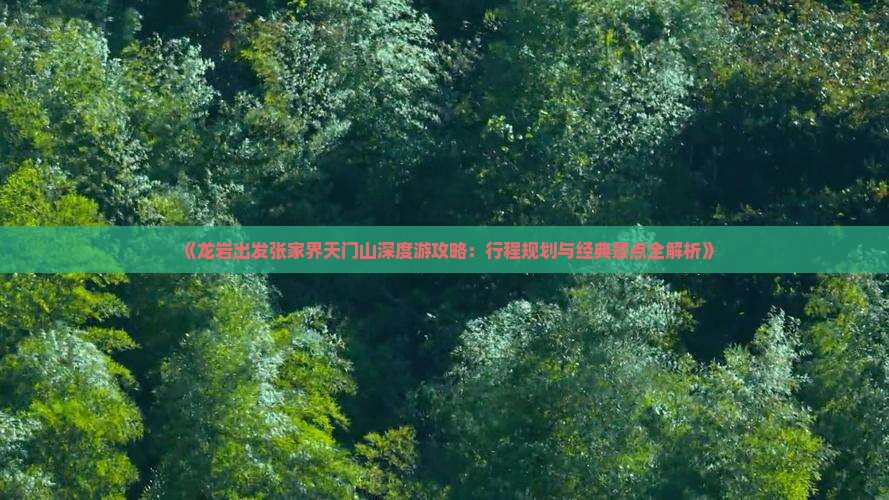 龙岩到张家界天门山攻略
