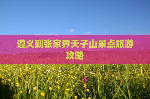 遵义到张家界天子山景点