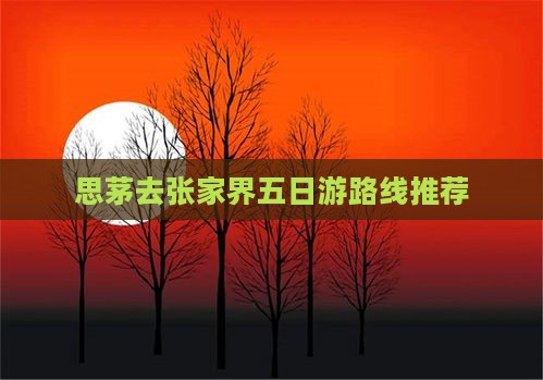 思茅去张家界五日游
