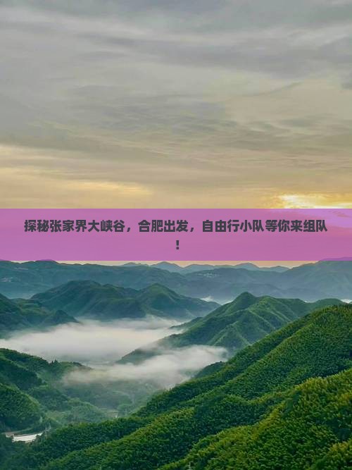 合肥去张家界大峡谷自由团