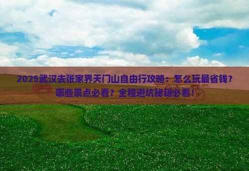 武汉去张家界天门山自由行