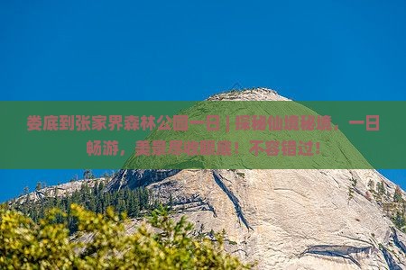 娄底到张家界森林公园一日