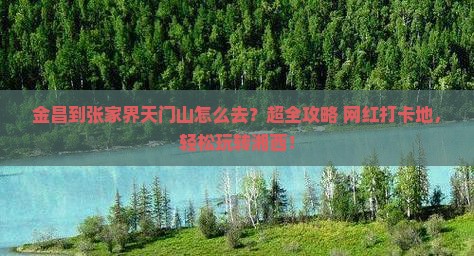 金昌到张家界天门山旅行社