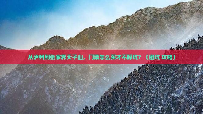 泸州到张家界天子山门票