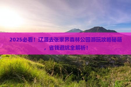 辽源去张家界森林公园哪里玩